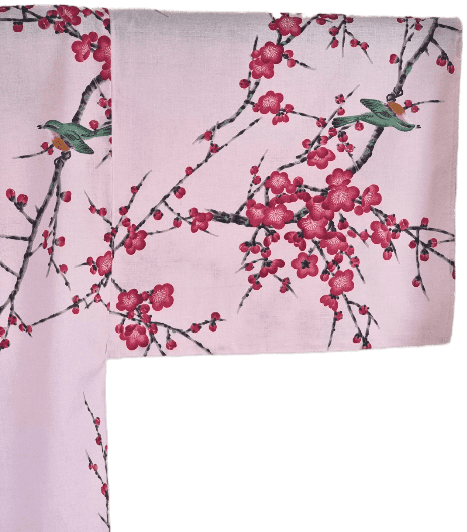 Plus Size Yukata Pflaumenblüte rosa inkl. Obi #farbe_Rosa