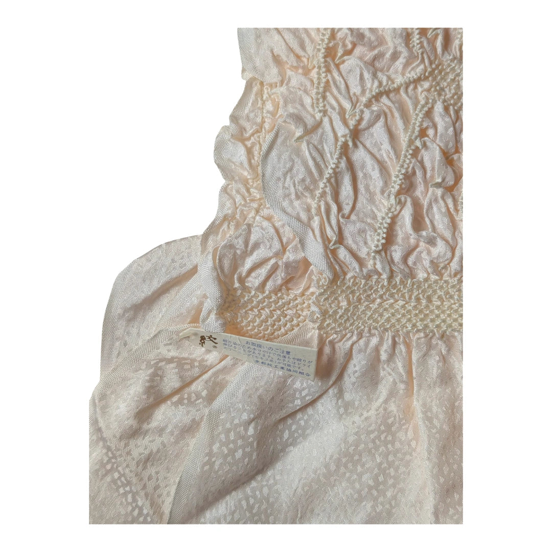 Obiage aus Seide in Cremeweiß Shibori ungetragen