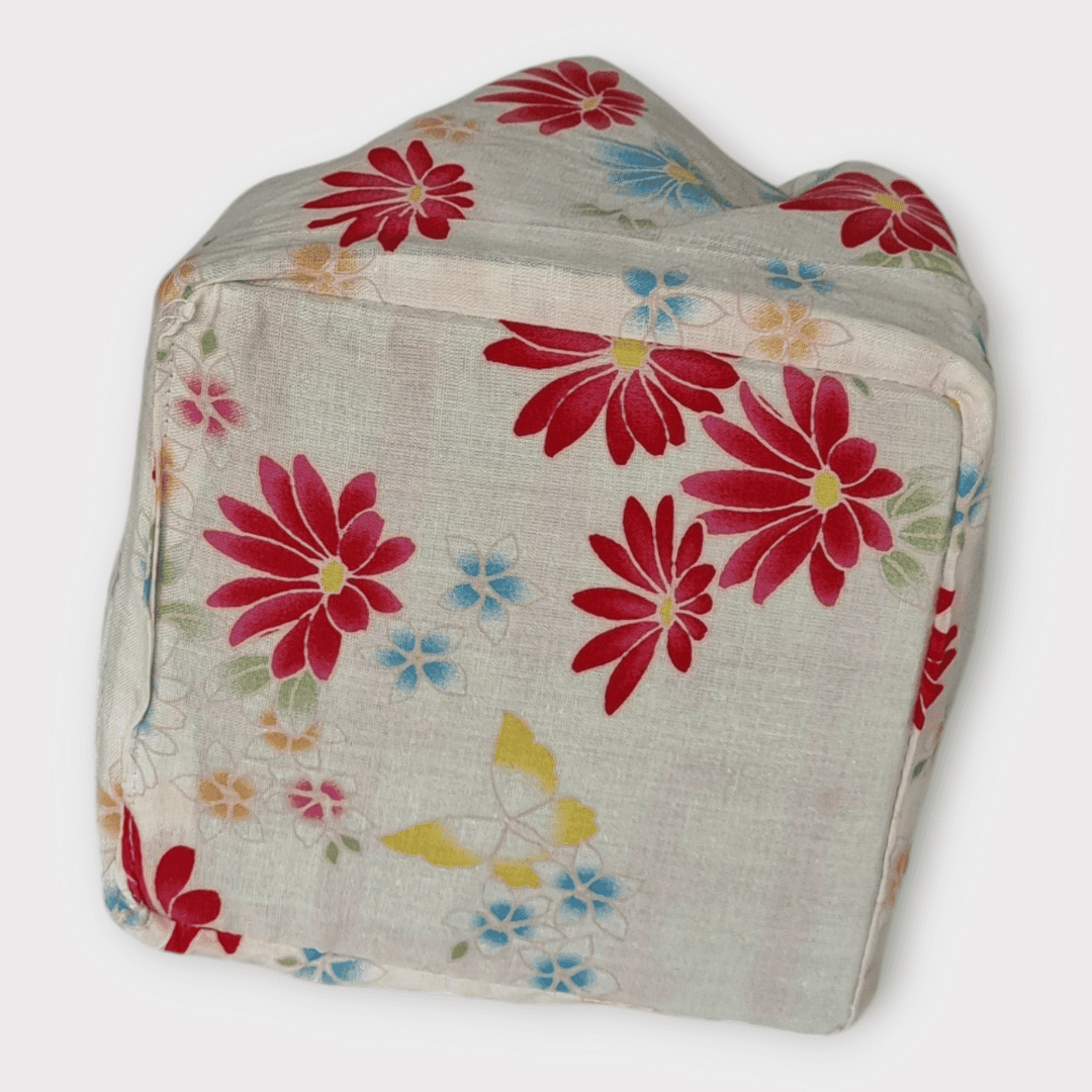 Kinchaku Beutel Wendetasche lila-weiß