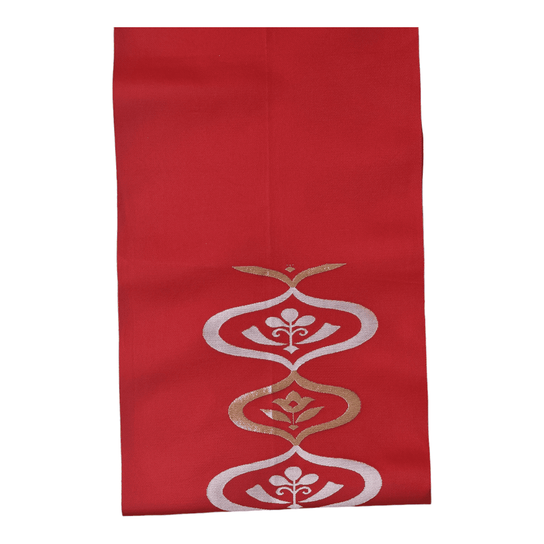 Vintage Hiraki shitate Nagoya Obi Rot Blumen