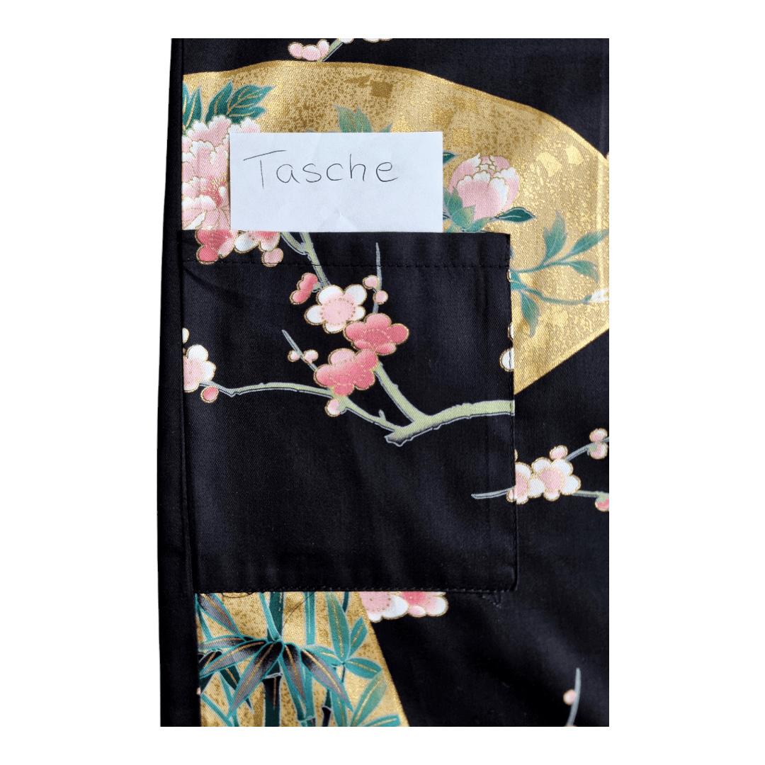 Haori / Hanten Damen Kranich Ume Schwarz #farbe_Schwarz
