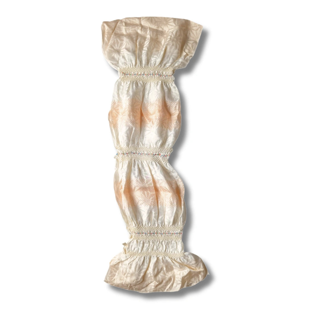 Obiage aus Seide in Cremeweiß Shibori