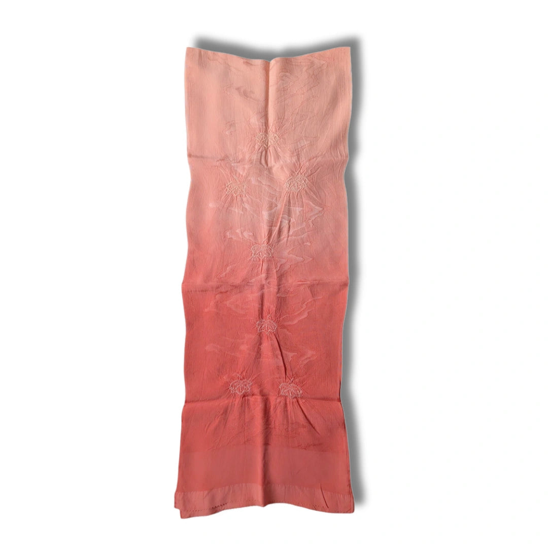 Obiage aus Seide in Apricot mit Shibori