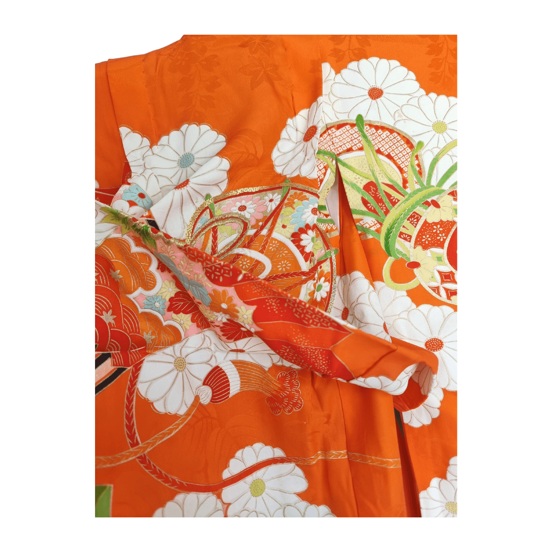 Vintage Furisode Kimono Kinder Trommel Gr. 86 / 116