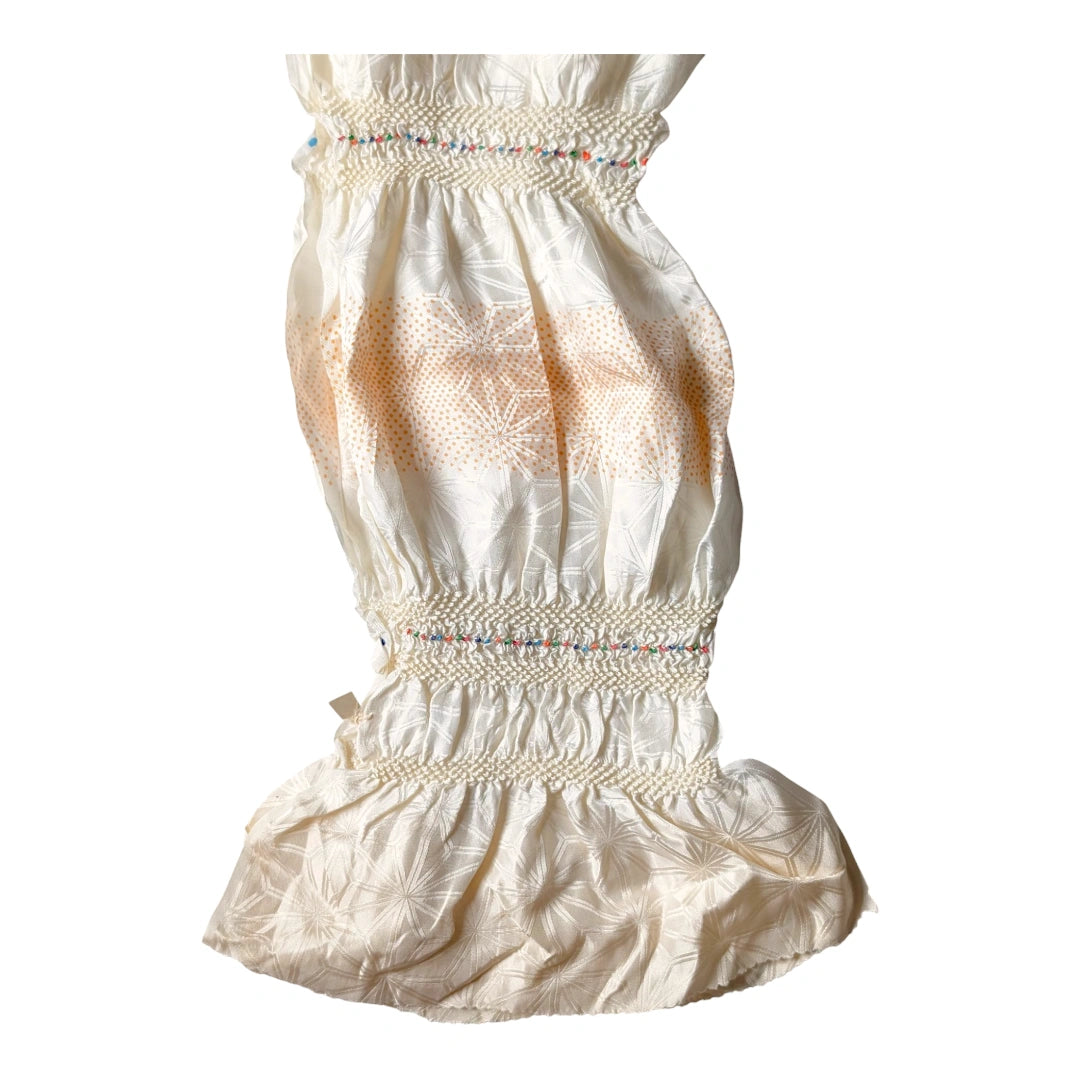 Obiage aus Seide in Cremeweiß Shibori