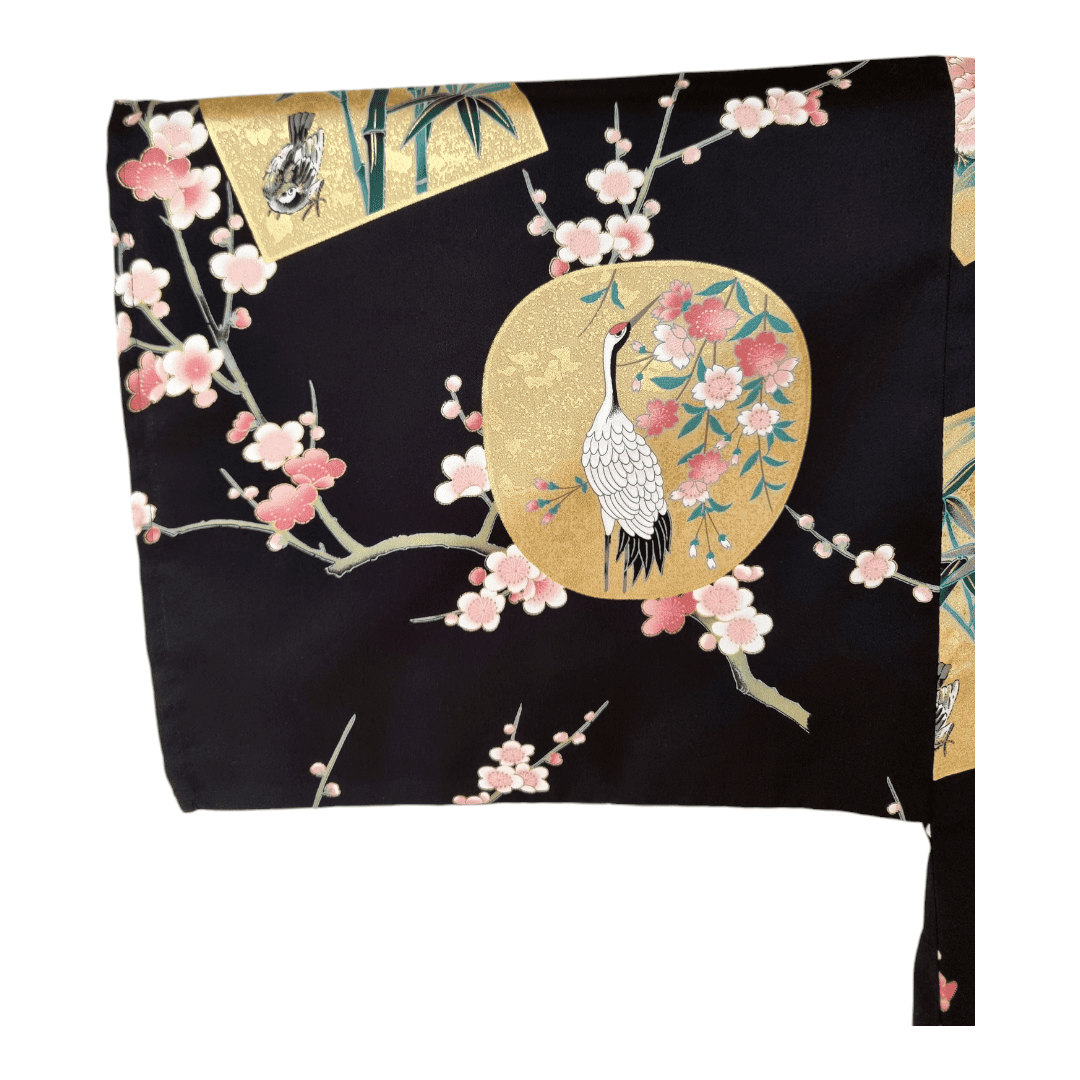 Haori / Hanten Damen Kranich Ume Schwarz #farbe_Schwarz