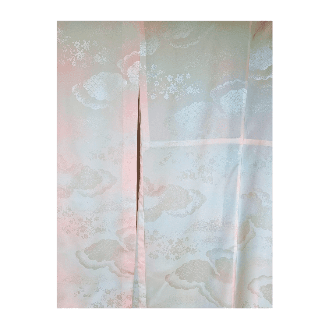 Vintage Naga-Juban Furisode Unterkimono Kumotori