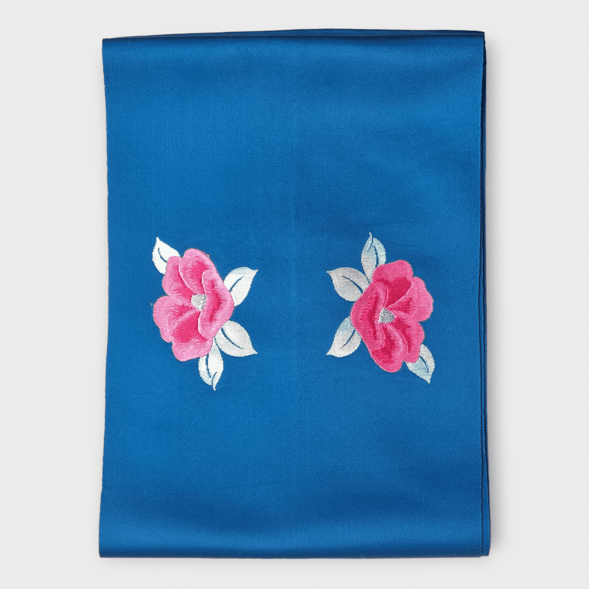 Vintage Kyobukuro Obi Blau mit Blumen