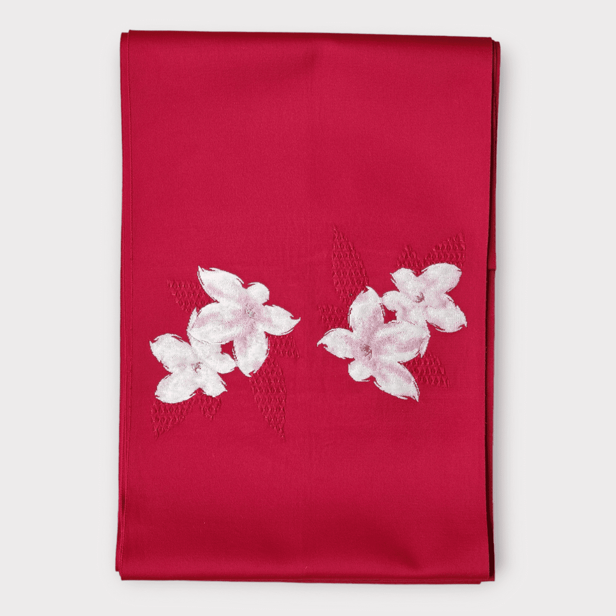 Vintage Kyobukuro Obi Weinrot mit rosa Blüten