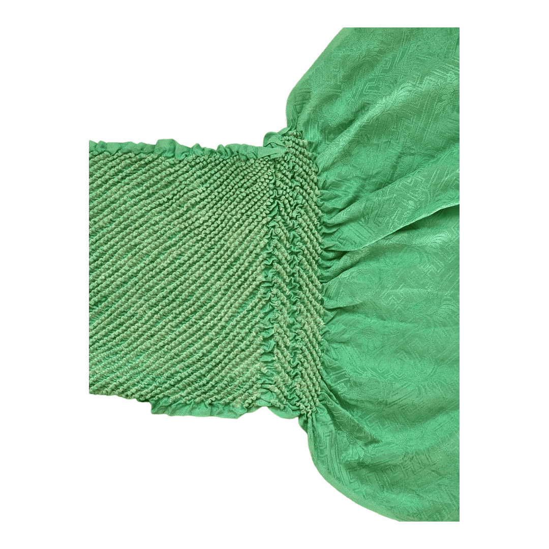 Vintage Obiage Türkis Shibori Seide 