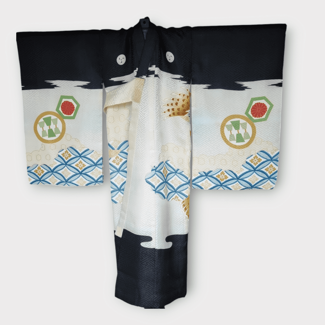 Vintage Furisode Kimono Kinder Adler Gr. 122