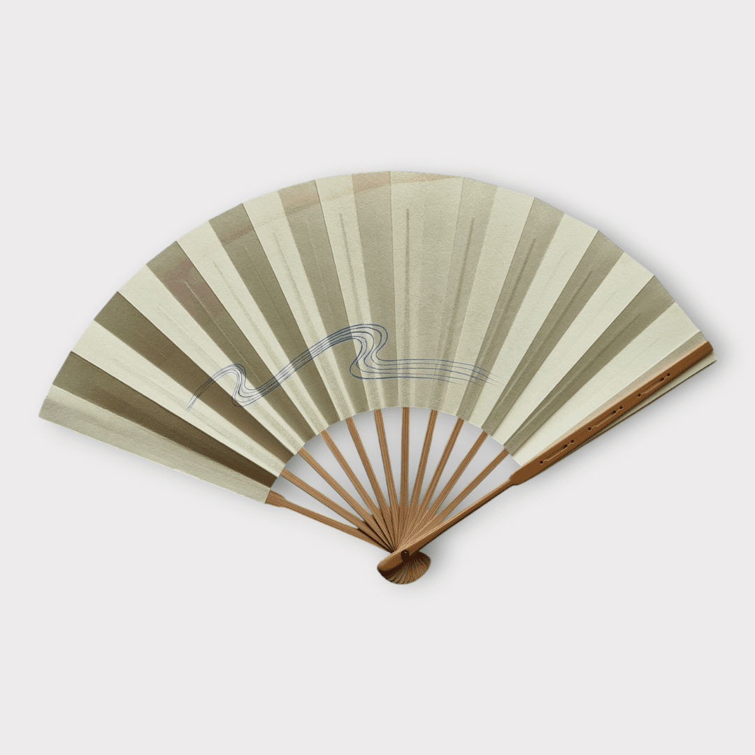 Vintage Sensu japanischer Handfächer Blumenwiese