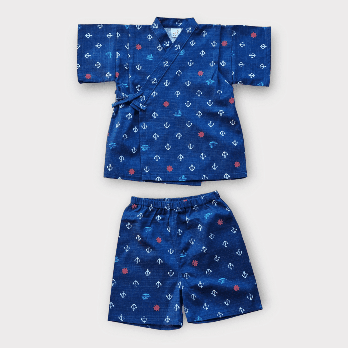 Blauer Jinbei mit Maritim Motiv Gr. 92-98