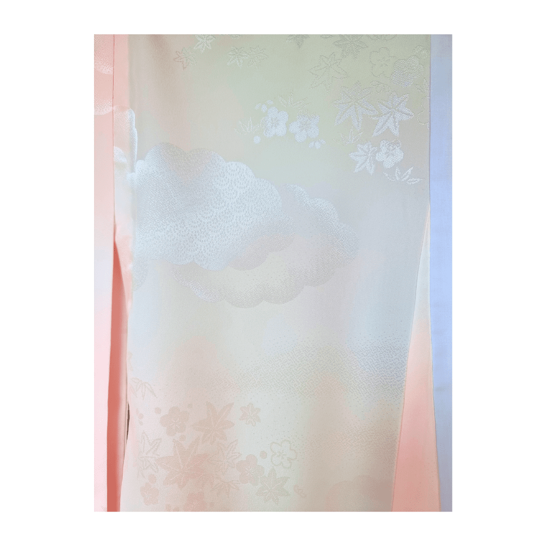 Vintage Naga-Juban Furisode Unterkimono Kumotori
