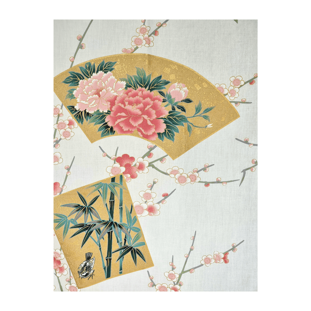 Haori / Hanten Damen Kranich Ume Weiß #farbe_Weiß