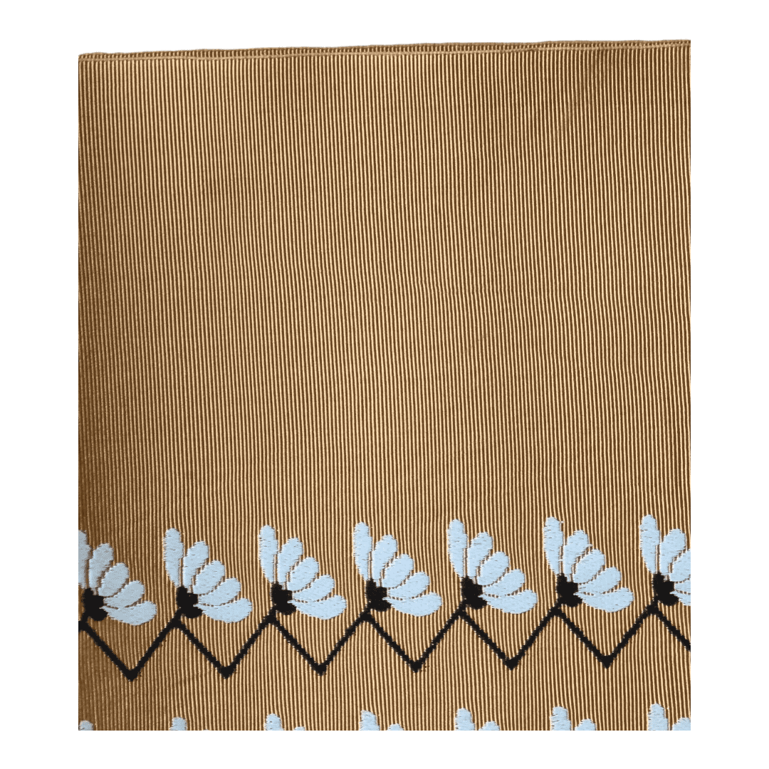 Vintage Hitoe-Obi Braun Blumen
