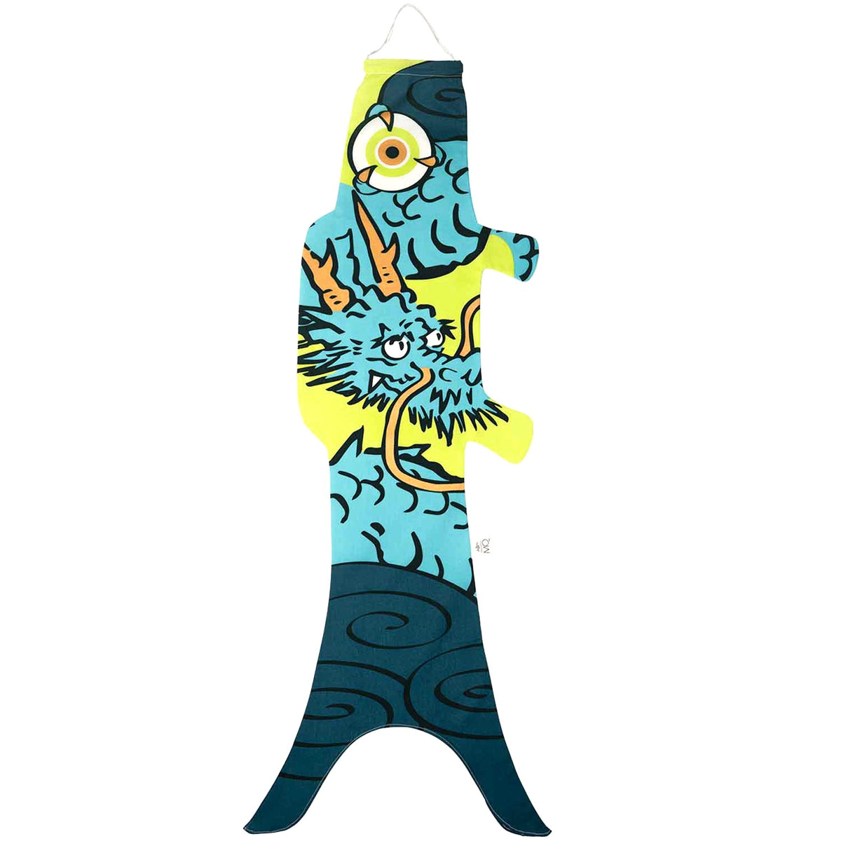 Koinobori Pop Art Drache blau Größe M #farbe_Drache blau