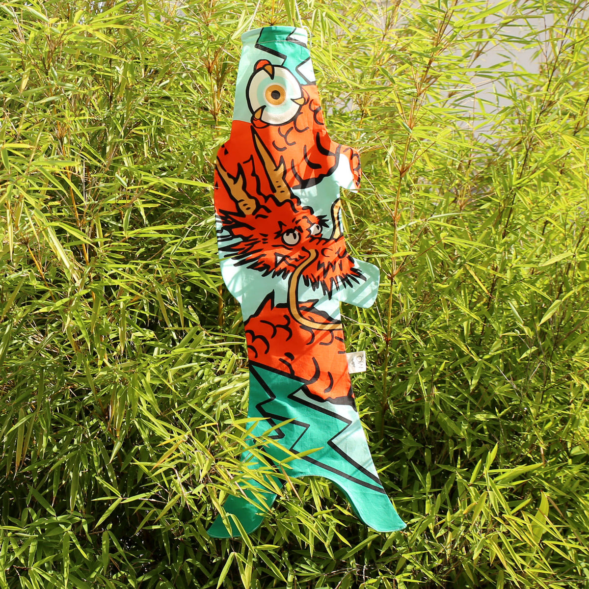 Koinobori Pop Art Drache orange Größe S #farbe_Drache orange