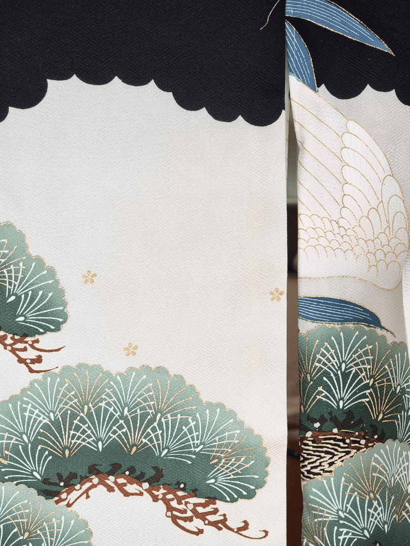 Vintage Furisode Kimono Kinder 2 Adler Gr. 122