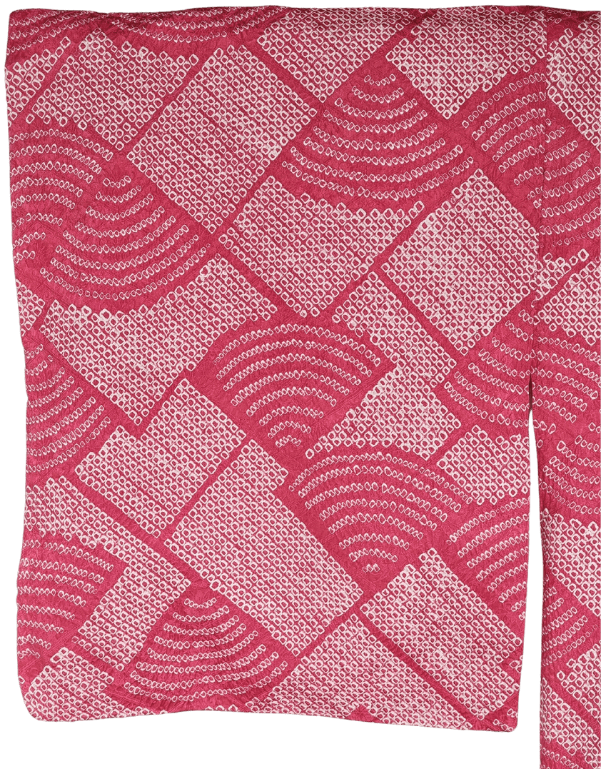 Vintage Haori Damen Shibori rot Higaki Seigaiha