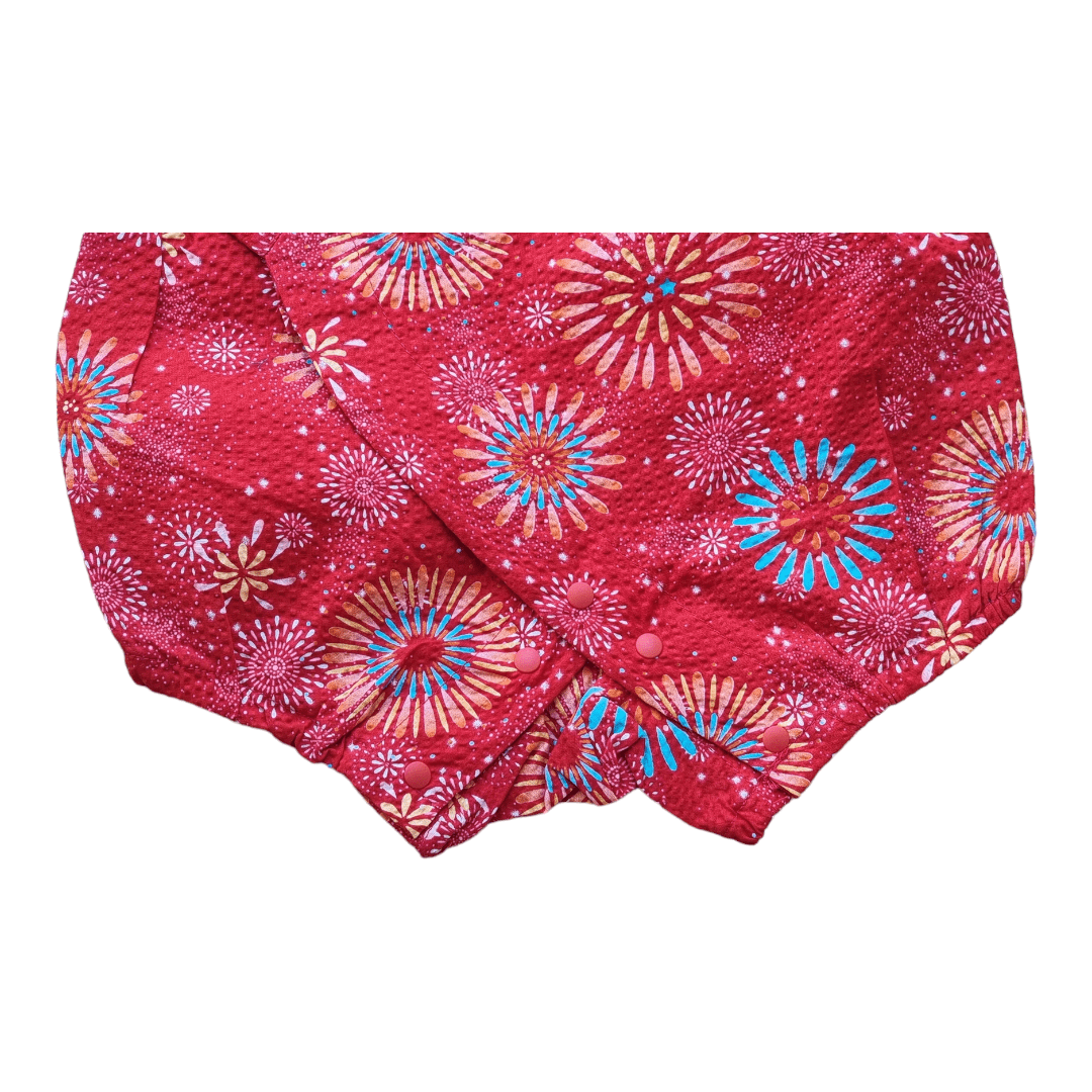 Baby Kimono Babystrampler Rot Feuerwerk Gr. 68 bis 80