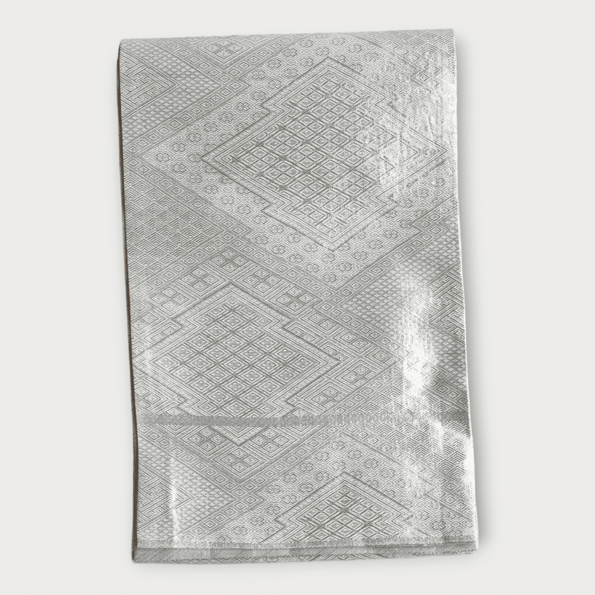 Vintage Fukuro Obi Silber Matsukawabishi Reversible