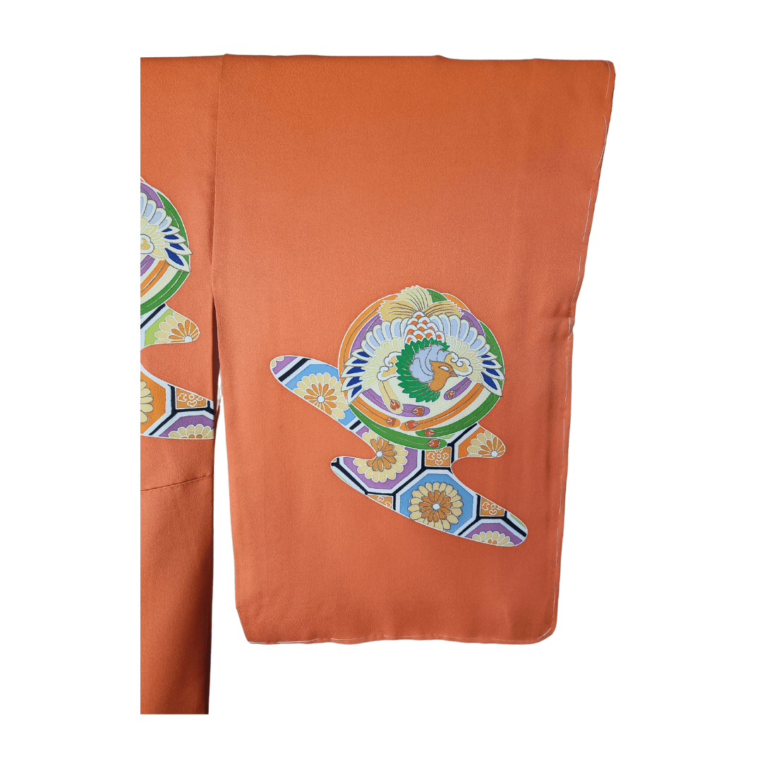 Vintage Houmongi-Tsukesage Kimono Damen Phoenix