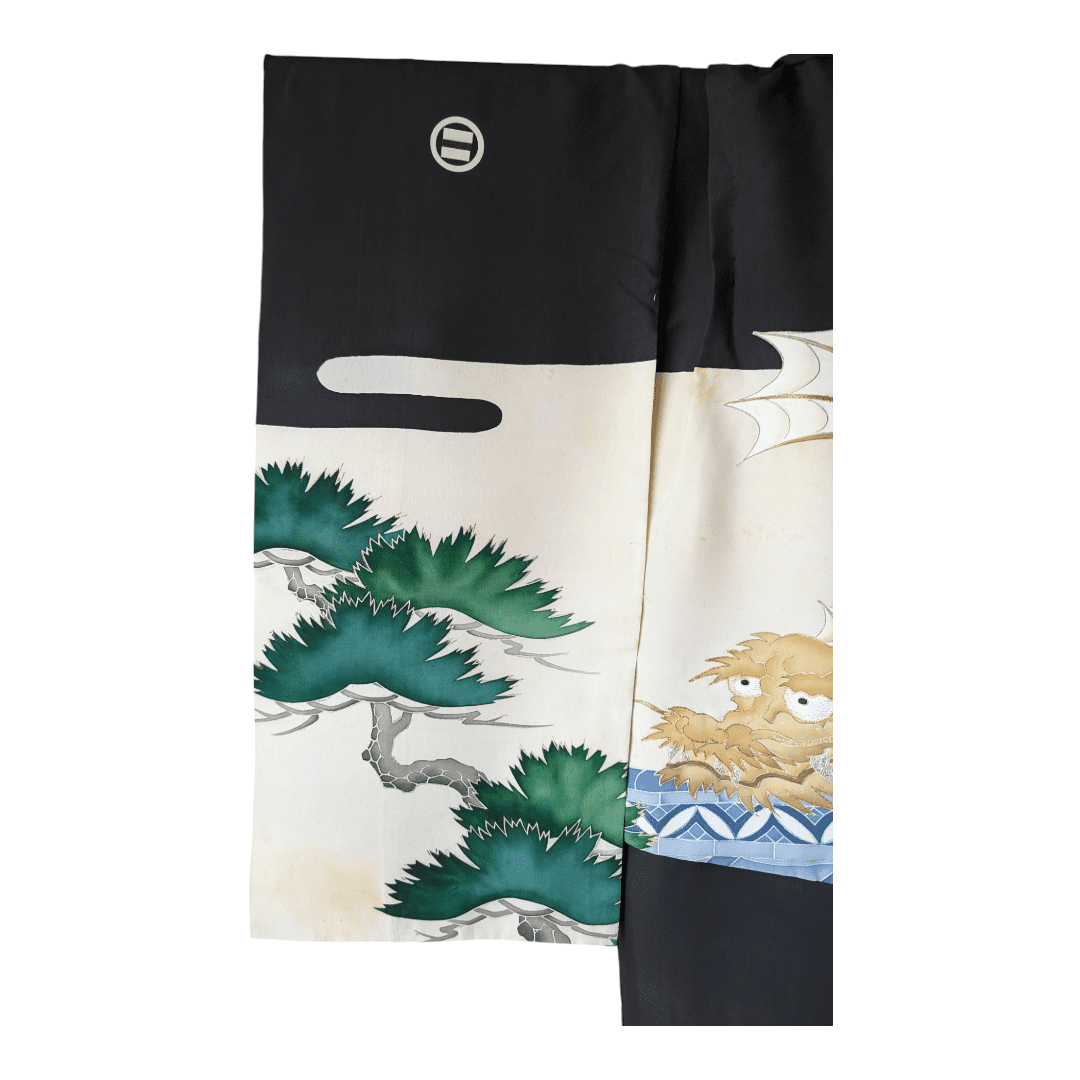 Vintage Furisode Kimono Kinder Shachihoko Gr. 92 - 116