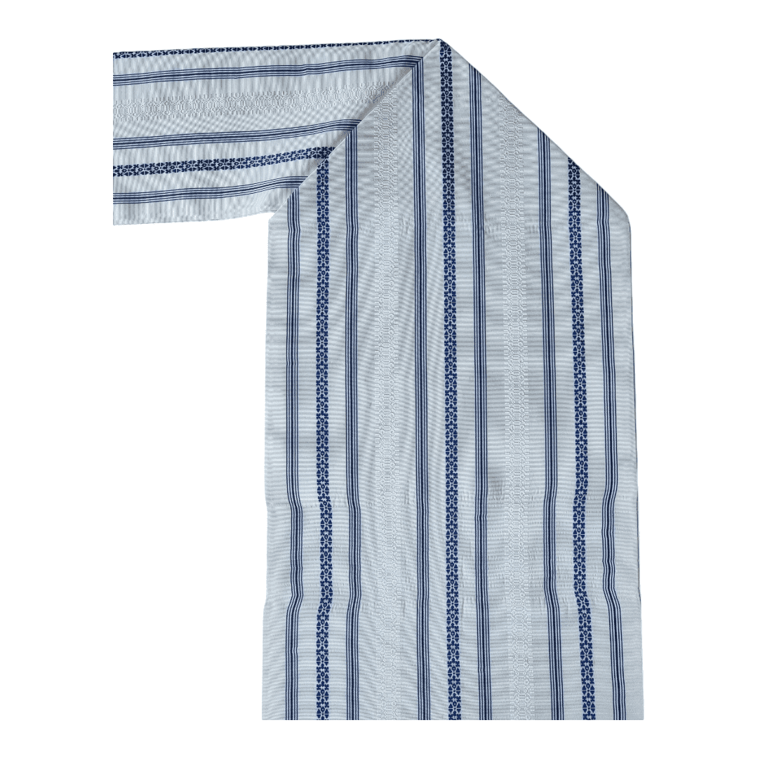 Vintage Nagoya shitate Nagoya Obi Blau / Weiß Hakata