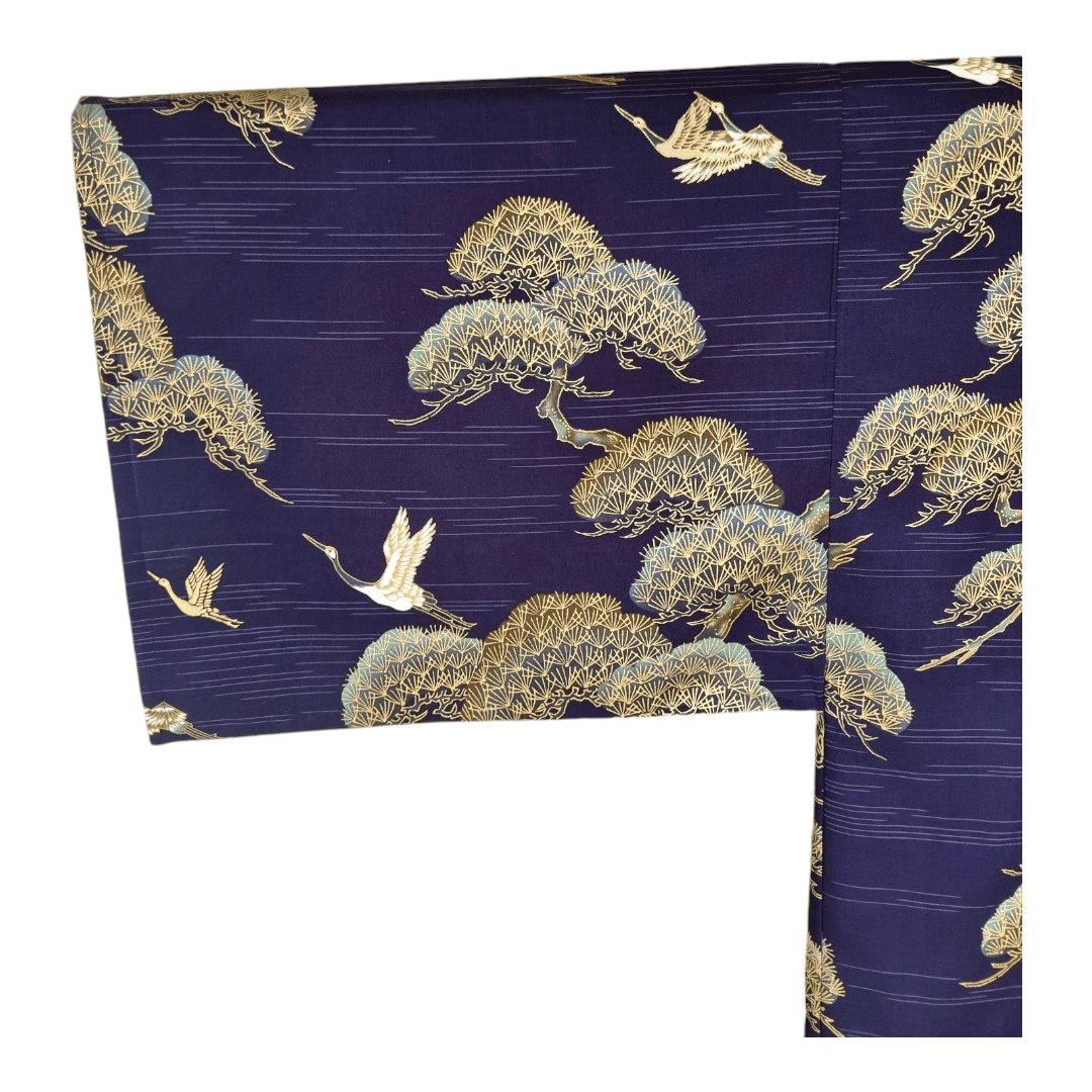 Yukata Herren blau Kranich inkl. Obi