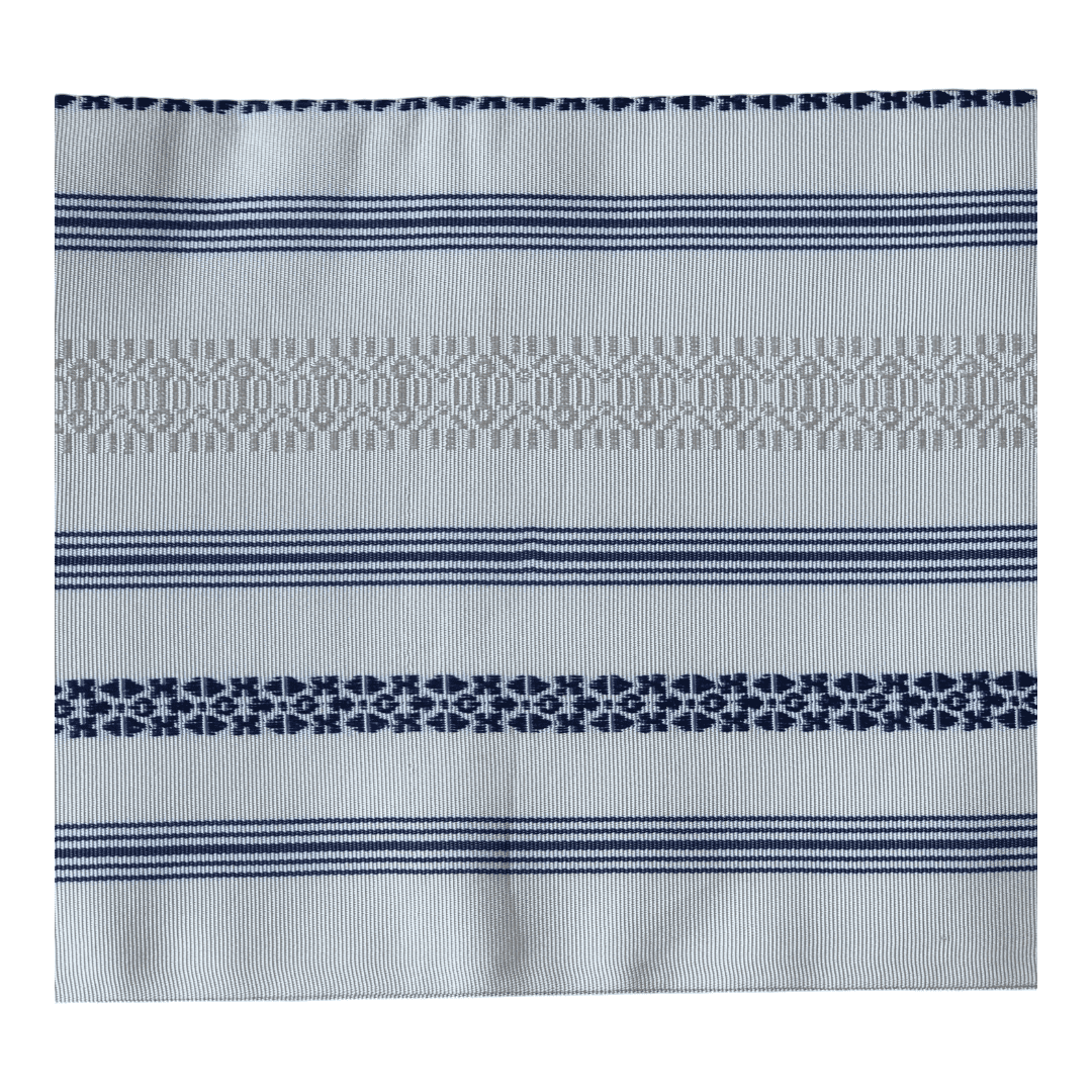 Vintage Nagoya shitate Nagoya Obi Blau / Weiß Hakata