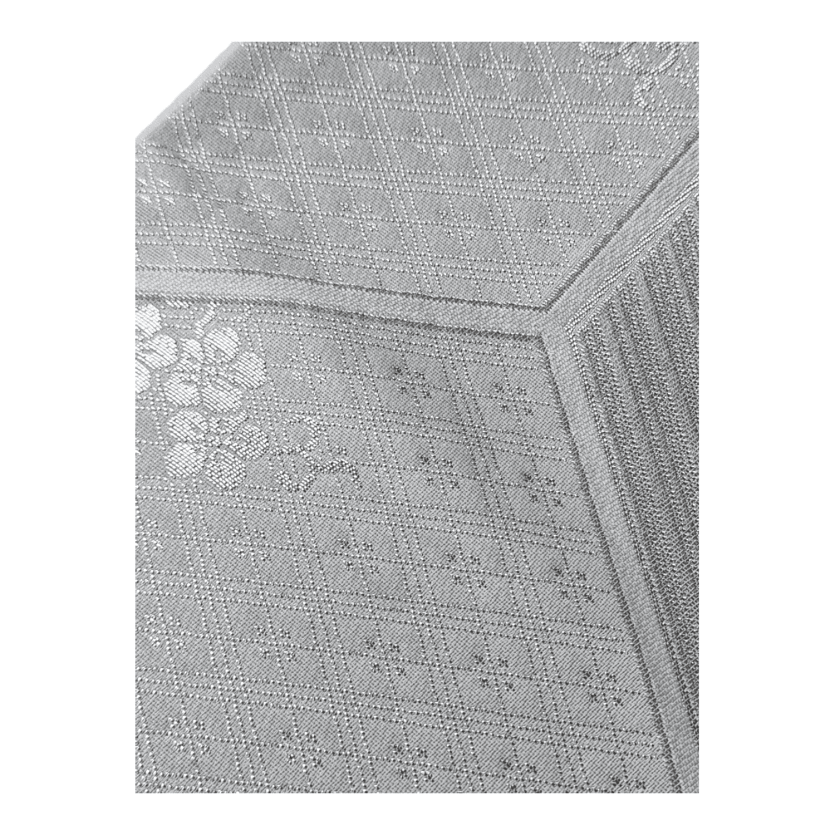 Vintage Fukuro Obi Silber Kikko mit Blumen