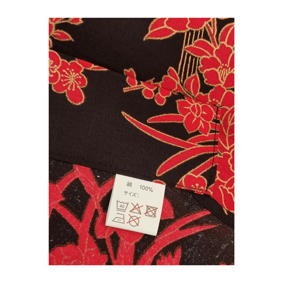 Plus Size Yukata Kawa Schwarz inkl. Obi #farbe_Schwarz