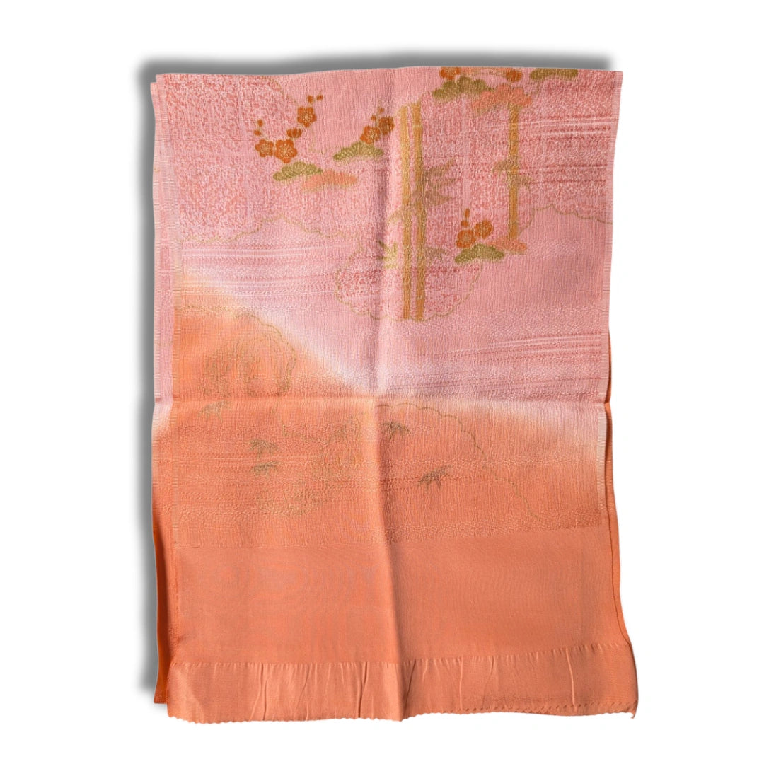 Obiage aus Seide Orange mit Gold
