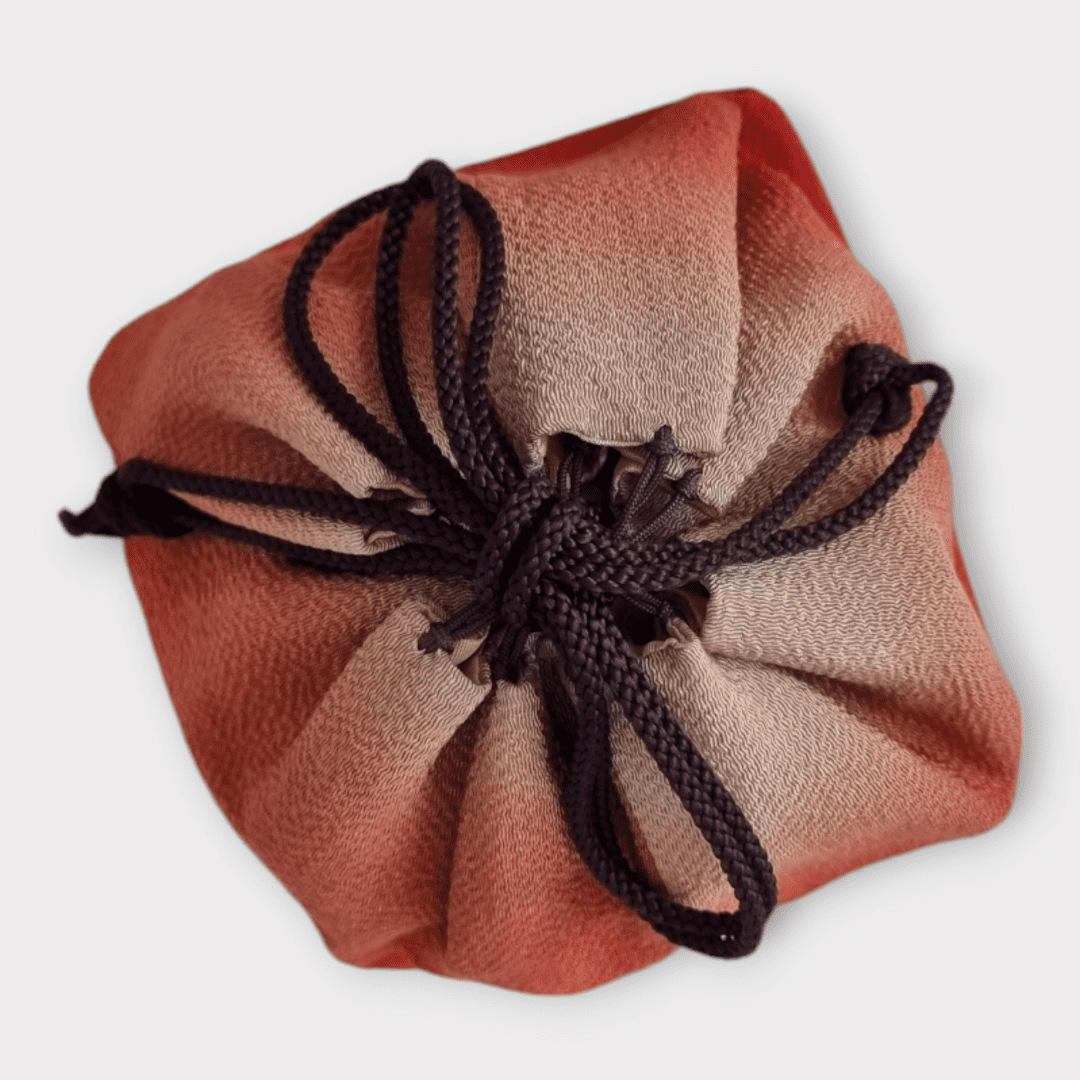 Vintage Kinchaku Takekago Bambus Korbtasche Rot