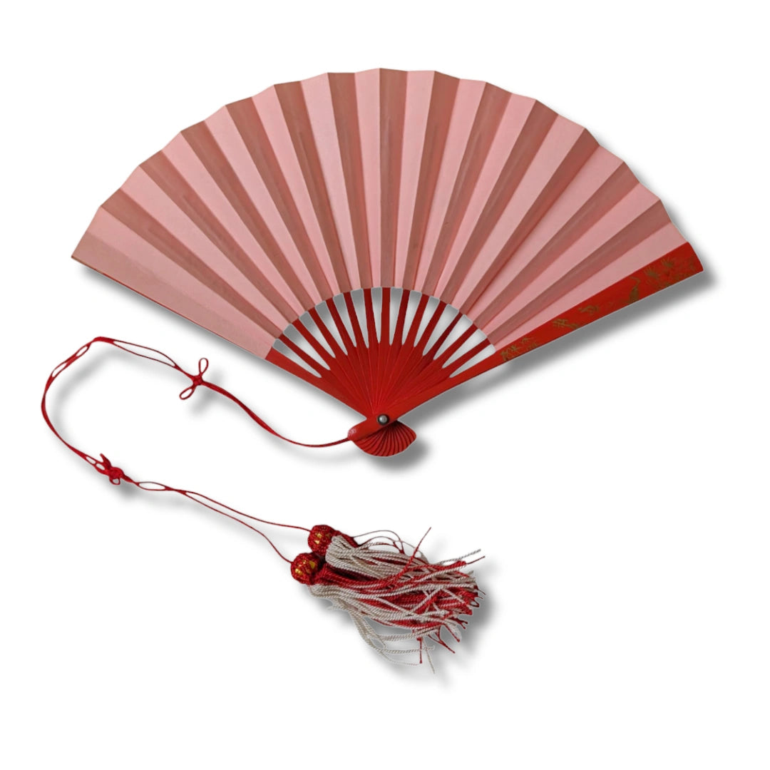 Vintage japanischer Sensu Handfächer Kraniche