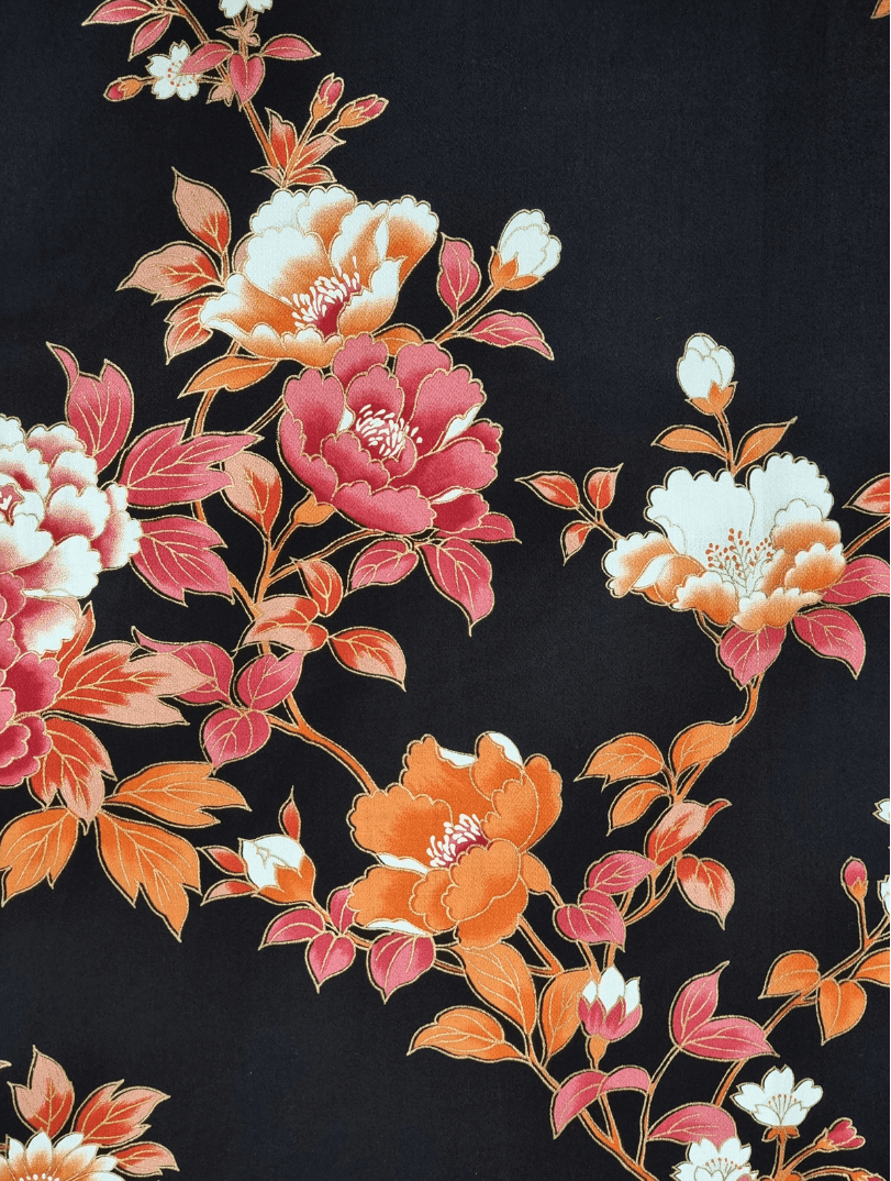 Damen Yukata Pfingstrosen und Kirschblüten