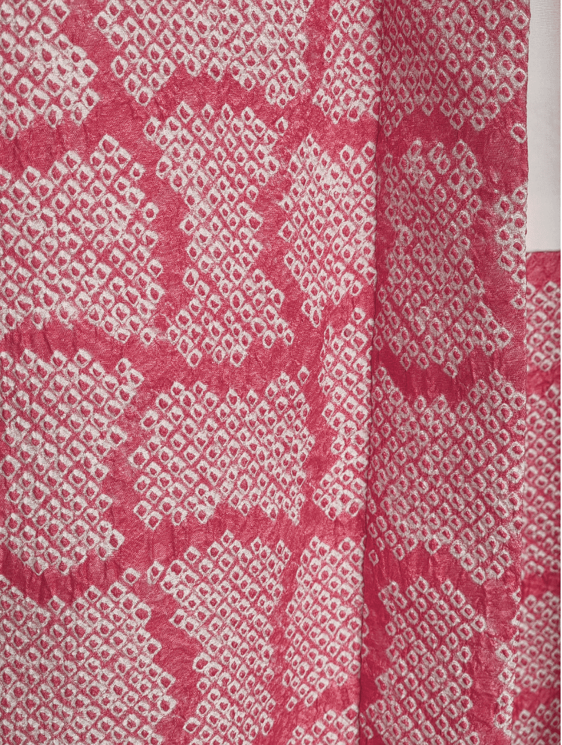 Vintage Haori Damen Shibori rosa Fundo-Tsunagi