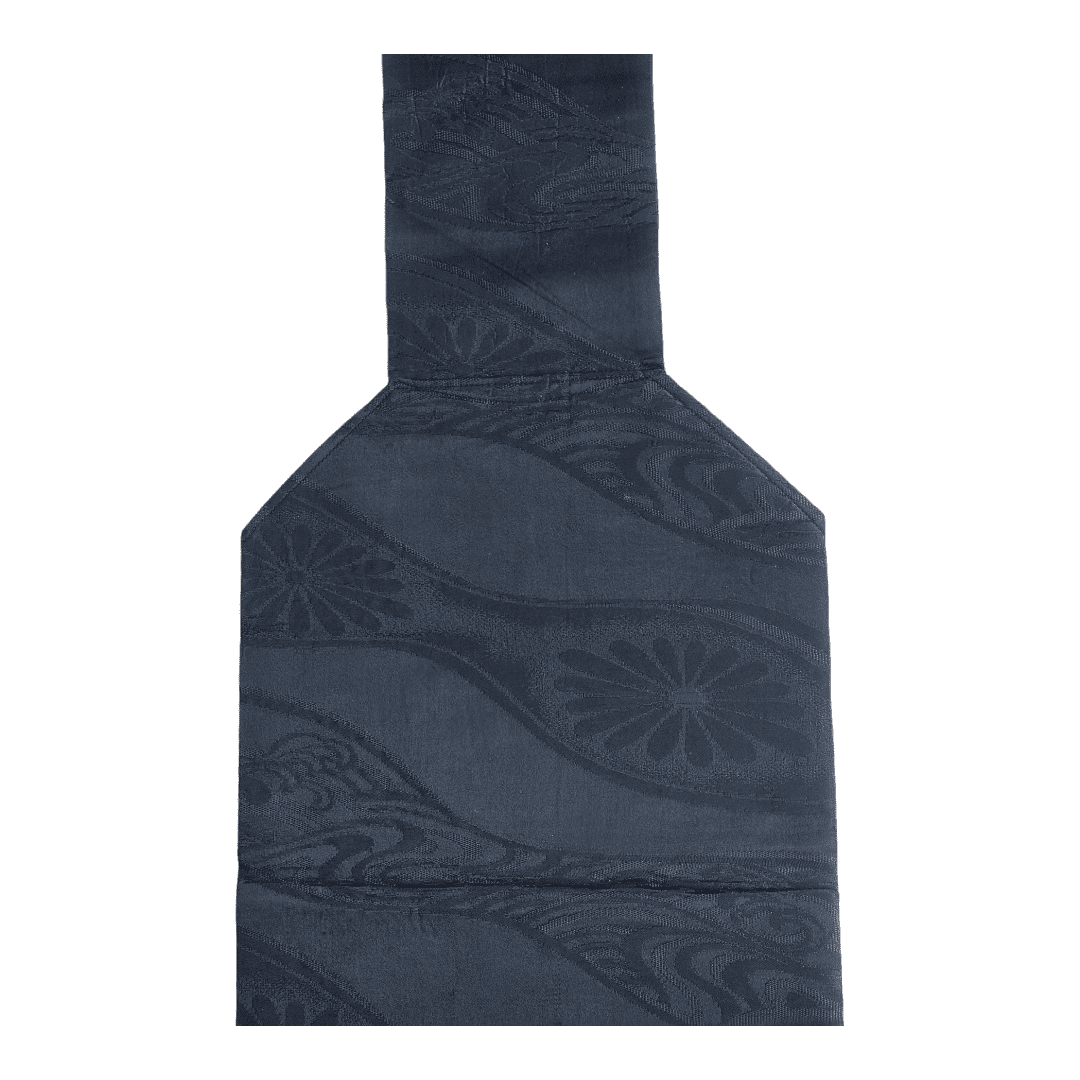 Vintage Nagoya shitate Nagoya Obi Schwarz Kawa und Chrysanthemen
