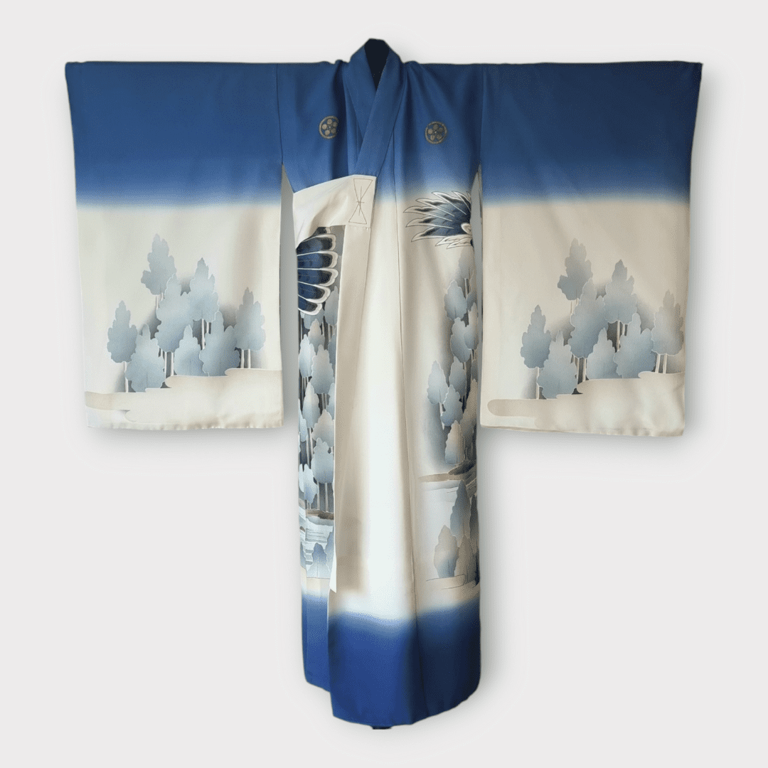 Vintage Furisode Kimono Kinder Falke 116 und 122