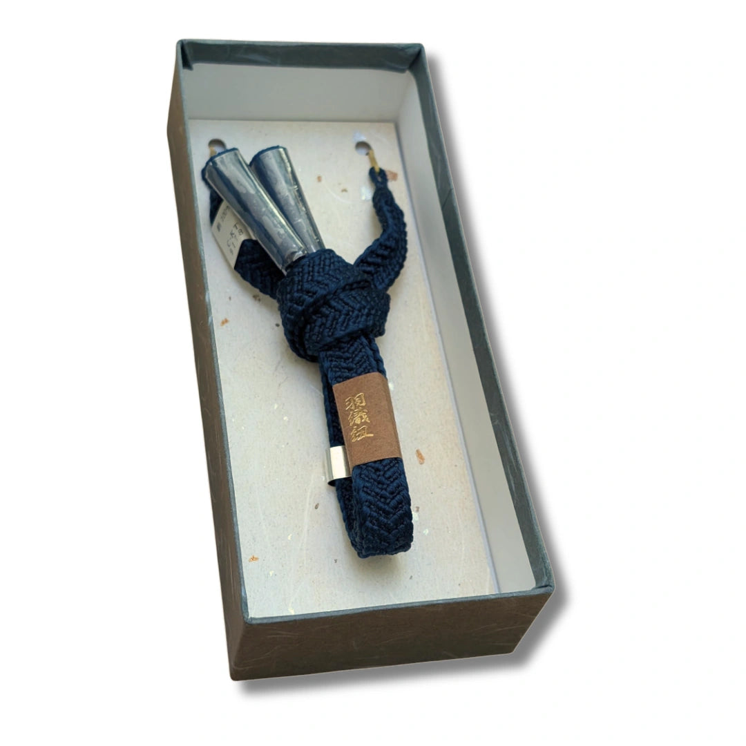 Haori Himo für Herren Blau ungetragen