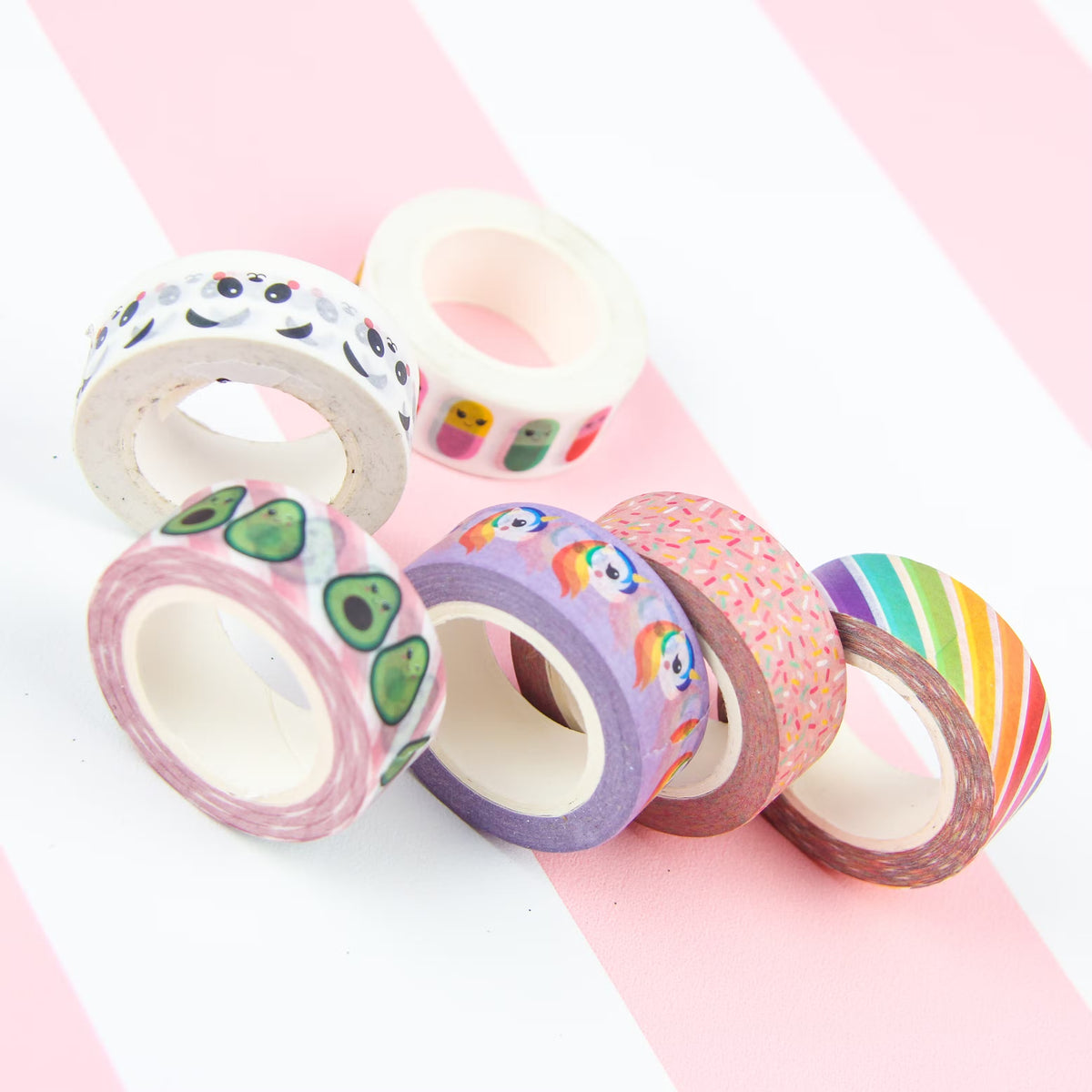 sechs Rollen unterschiedliches Washi Tape #farbe_Avocado