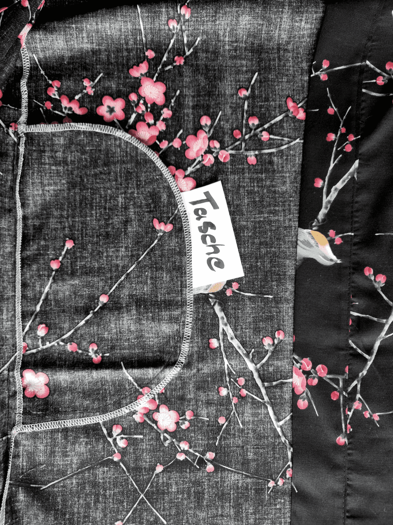 Haori / Hanten Damen Pflaumenblüte schwarz #farbe_Schwarz