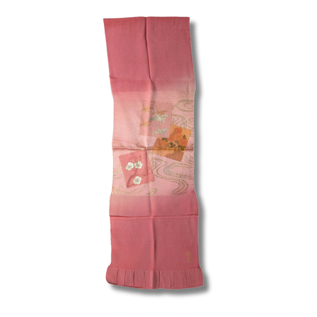 Obiage aus Seide Rosa Kraniche