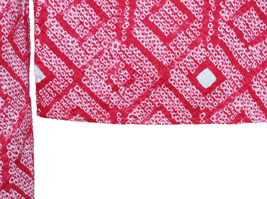 Vintage Haori Damen Shibori rot Kuginuki Tsunagi