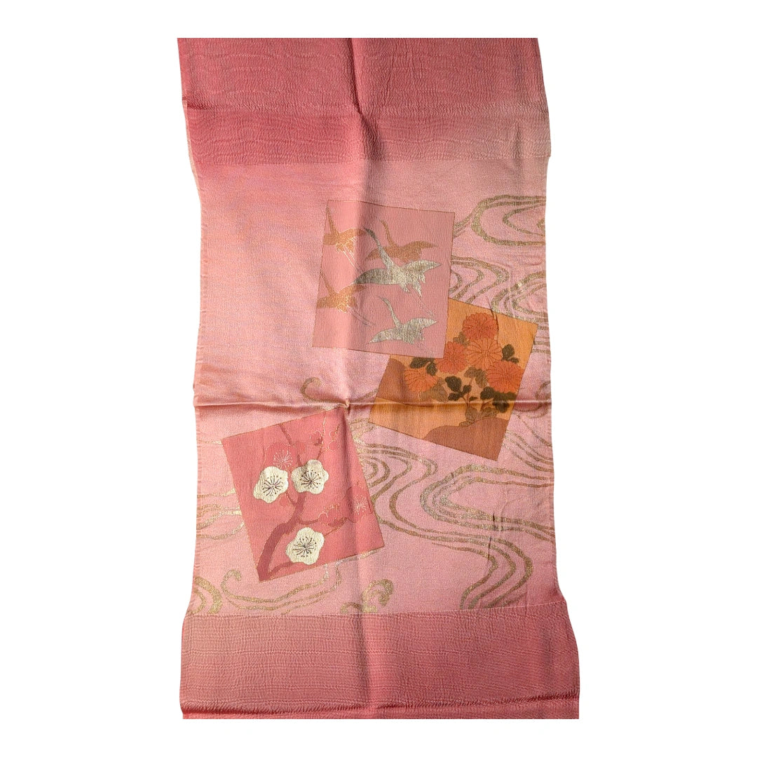 Obiage aus Seide Rosa Kraniche