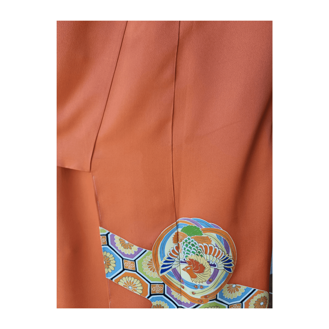Vintage Houmongi-Tsukesage Kimono Damen Phoenix