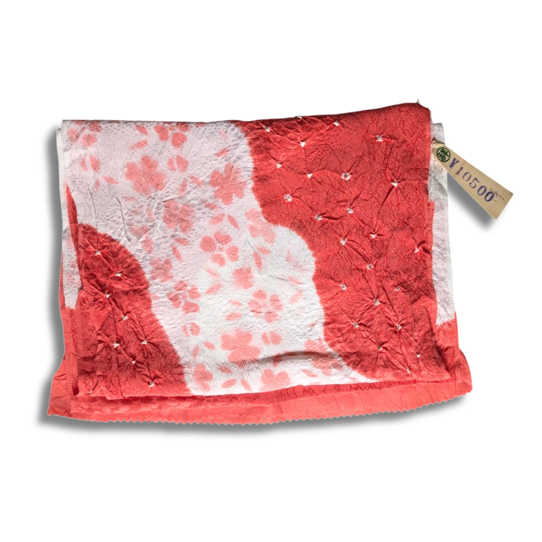 Obiage aus Seide Orange Shibori ungetragen