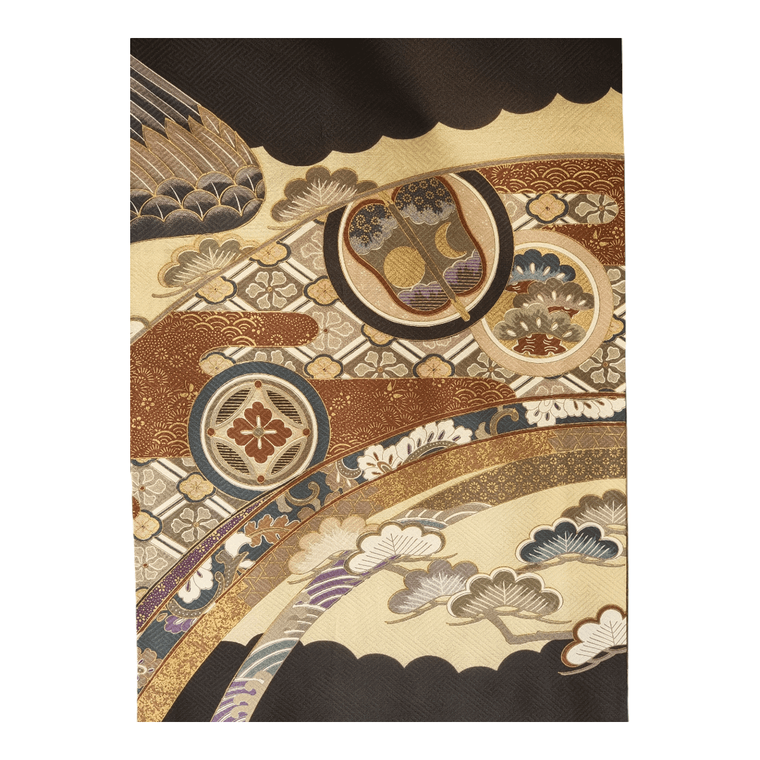 Vintage Furisode Kimono Kinder Set Adler 116 und 122