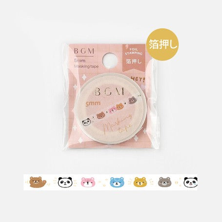 BGM Washi Tape Rolle mit Gesichtern von Bären #farbe_Bär